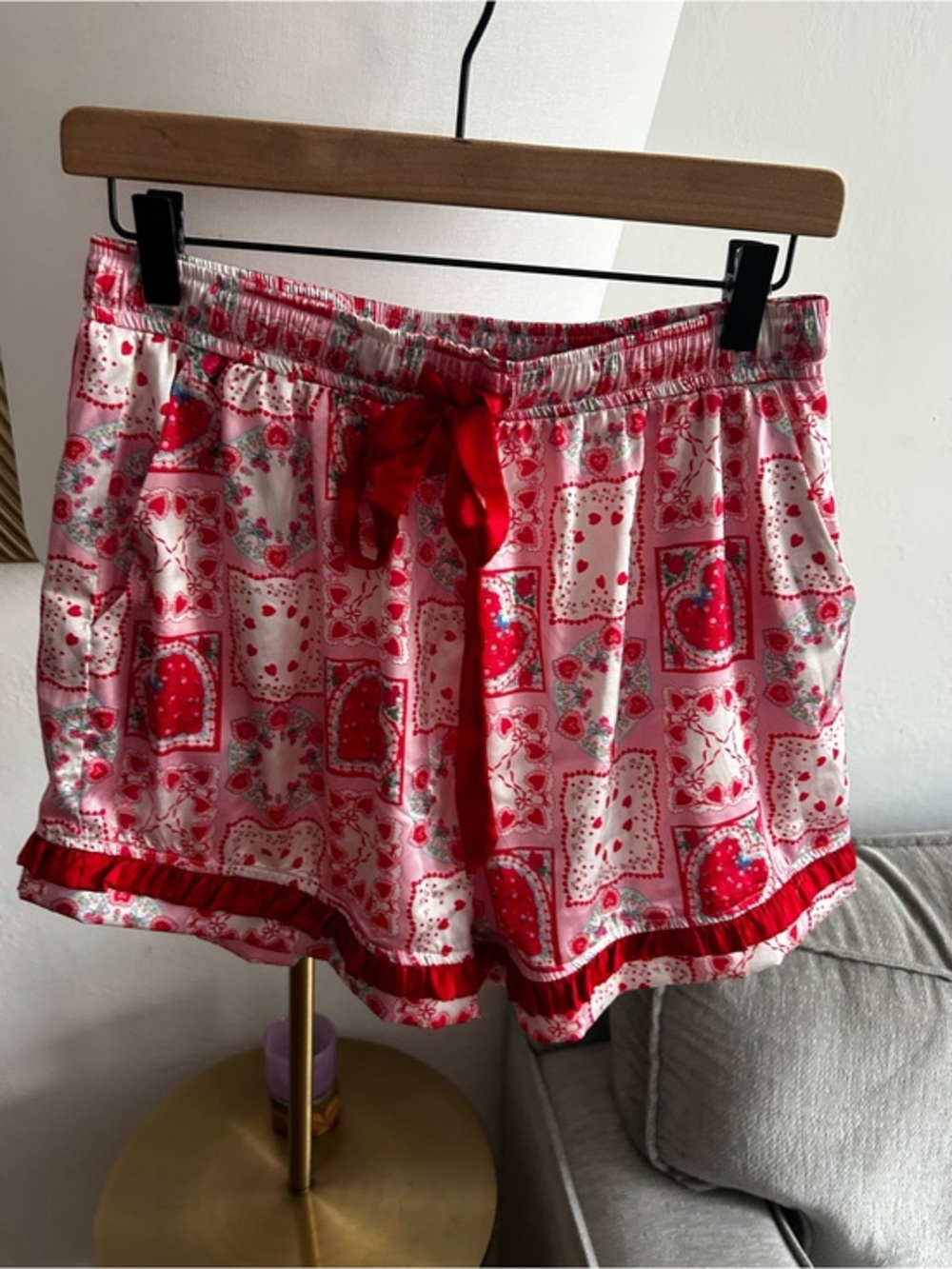 Altar ‘ D State Sleep Short L Hearts Strawberry Print Coquette